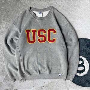 Vintage 2000’s Russell Athletic USC Crewneck Sweatshirt, Ash Grey, Size M